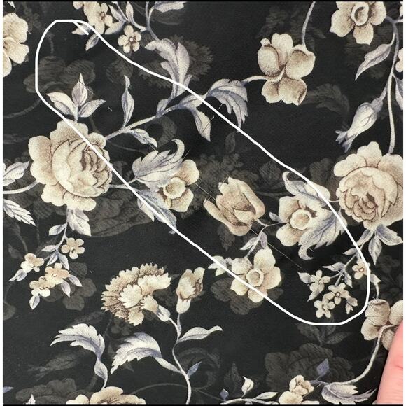 VTG Express Silk Flare Skirt Petite Dark Floral Whimsygoth Fairygrunge Layered - Picture 5 of 6